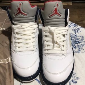 Jordan retro 5 red white and blue